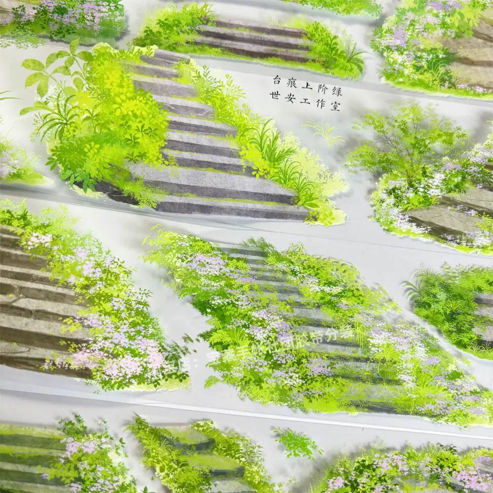 

Декоративная лента Washi PET A611 Moss Upper Order Lvshi'an Studio для скрапбукинга, дневников и наклеек на чехлы для телефонов