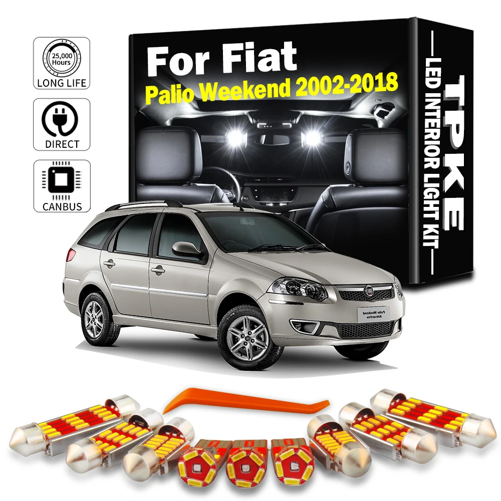 Kit de luces LED para maletero de lectura Interior, 9 Uds., Canbus para Fiat Palio Weekend 2002- 2013 2014 2015 2016 2017 2018, accesorios para coche