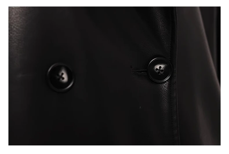 Lautaro Spring Autumn Extra Long Black Soft Pu Leather Trench Coat for Women Double Breasted Loose Casual Korean Fashion 2024