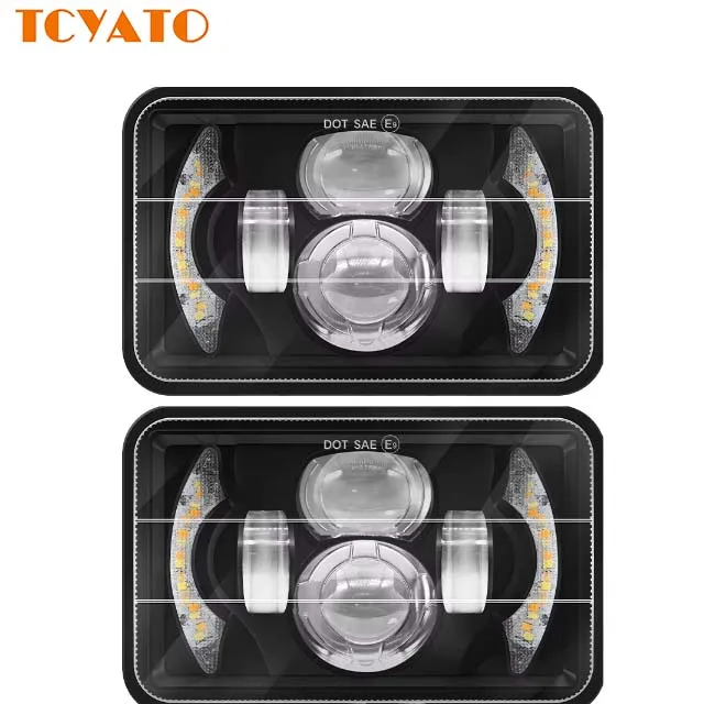 

TCYATO 7 Inch LED Headlight 45W Single Dual Beam 4SMD Turnal Light for Offroad H4 Led Projector