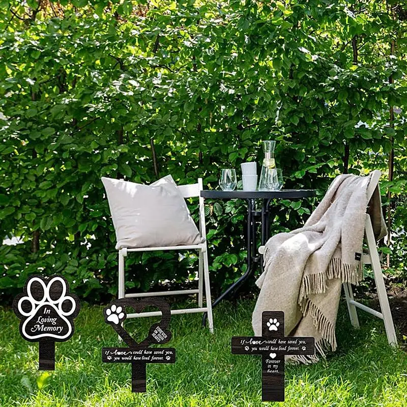 Pet Memorial Garden Stake Memorial Garden Cemetery Stake Pet Loss Sympathy Plaques Dog Claw Design Garden Grave Decor For Pets