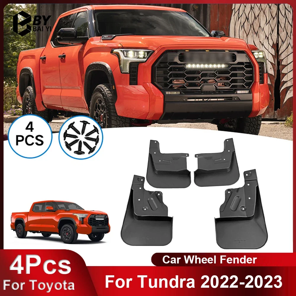 4 Pcs Car Mudguards Are Suitable for Toyota Tundra 2022-2023 Car Front and Rear Tire Mudguards Car Accessories