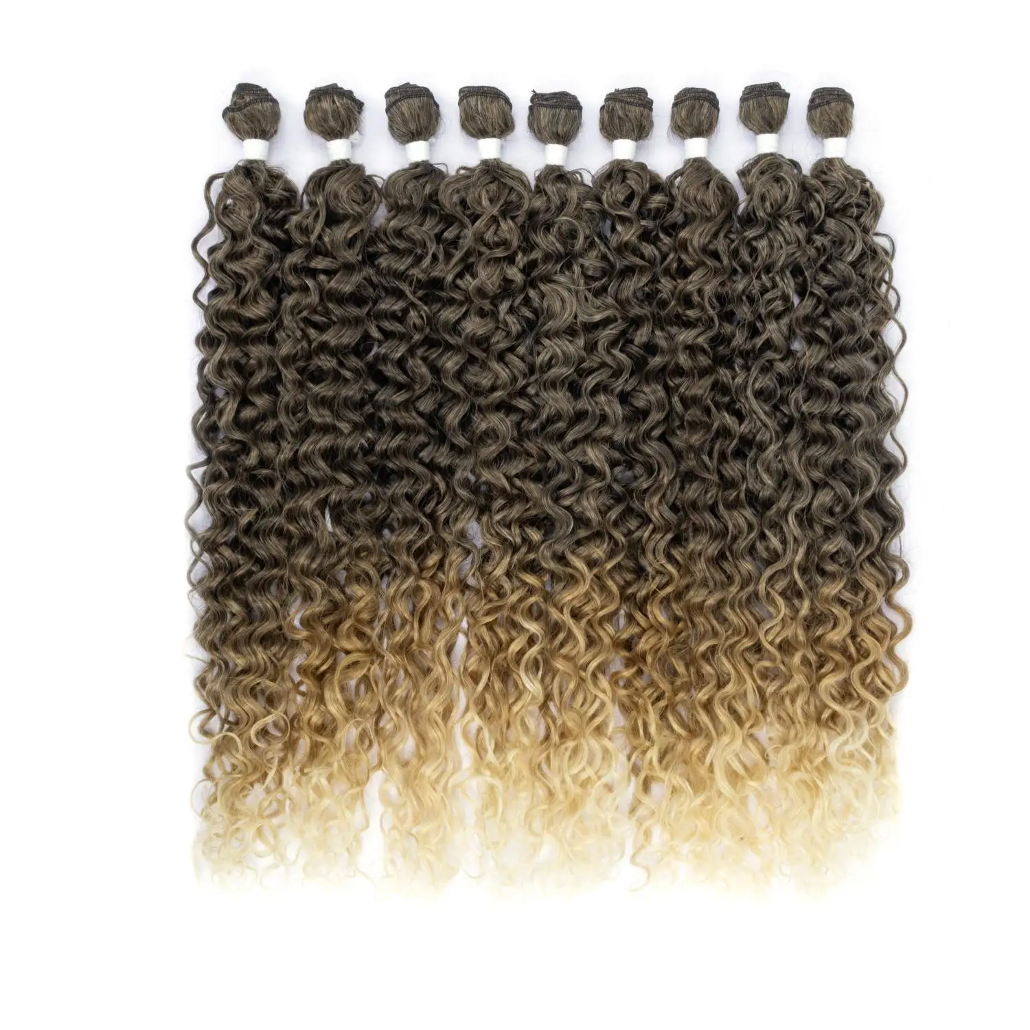 Synthetic Hair Deep Wave Twist Synthetic Crochet Hair Braid Afro Curl Ombre Blonde  Deep Wavy Braiding Hair Extension ForWomen