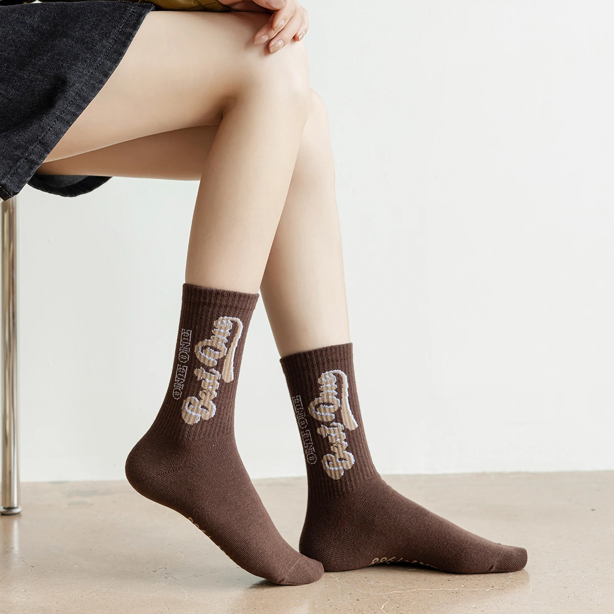 3 Pairs Letter Tube Party Outfits Soft Long Short BFF Ankle Socks Fitness Home Training Special Modern Korea High Quality Wear