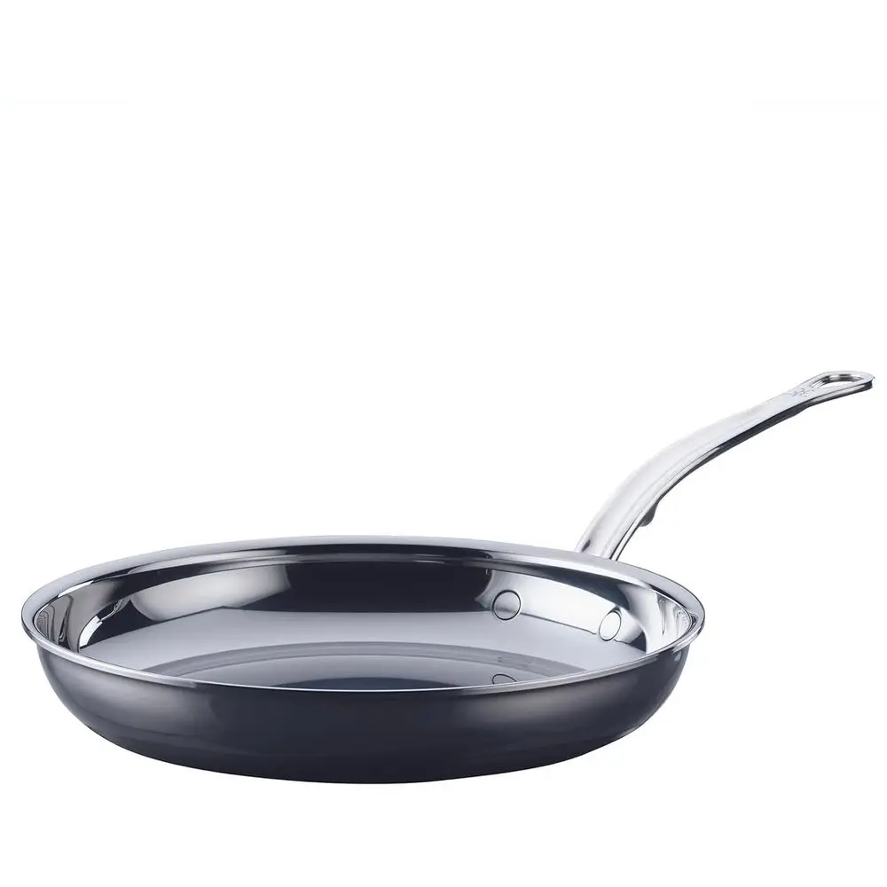 

11-дюймовая сковорода из титановой стали — нетоксичная, без ПАС и кальция, готова к использованию на индукционных плитах