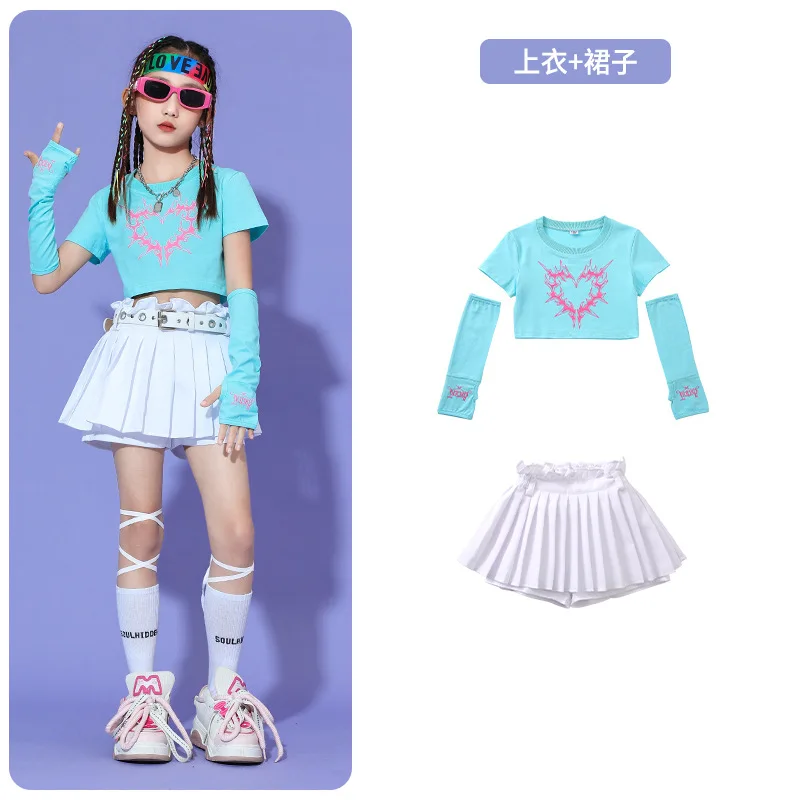 Nieuwe kinderjazzdanskostuums Meisjes Jazz Fried Street Trendy kleding Meisjes Hiphop Hiphopdanspak