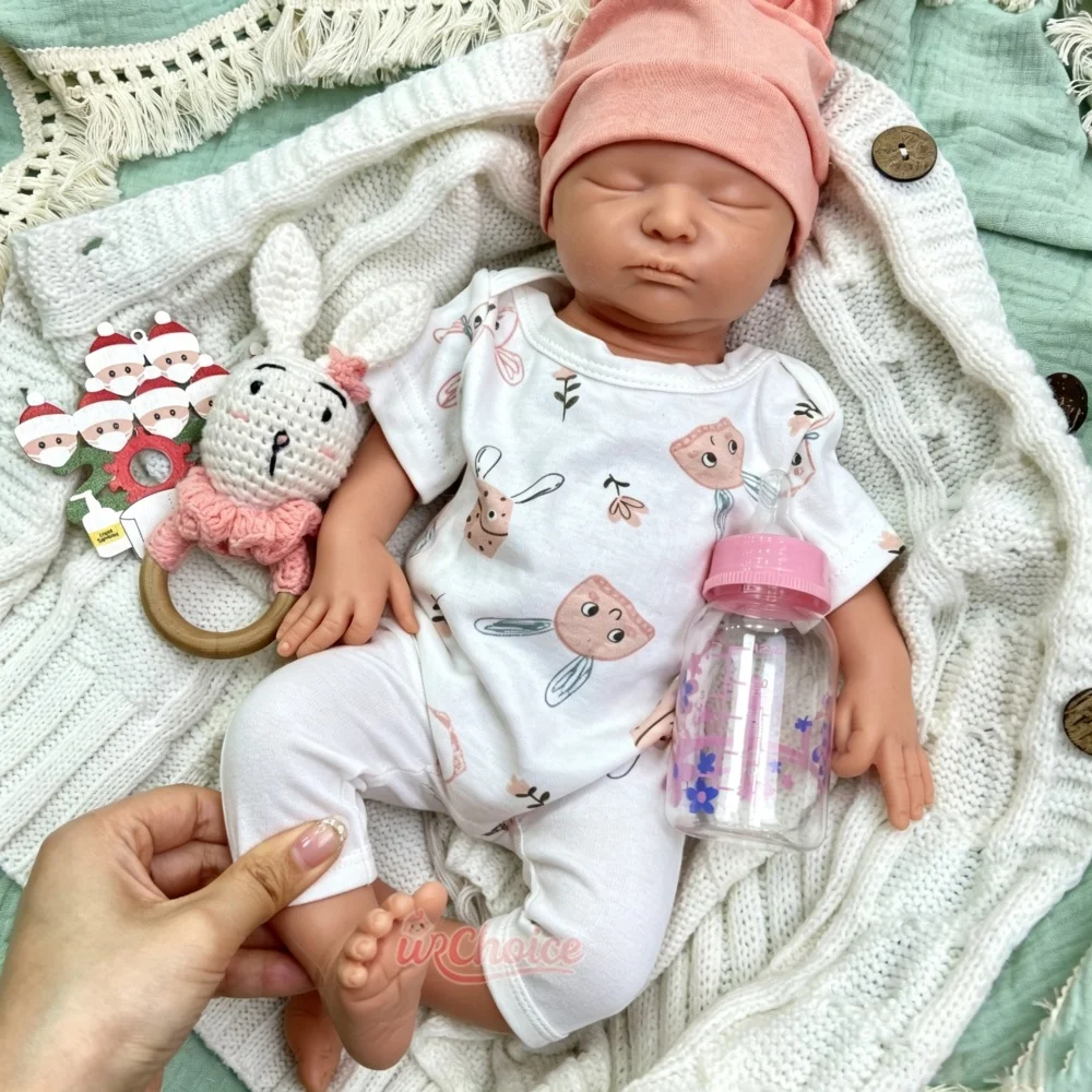 18inch Premium Full Silicone Reborn Doll Lifelike Detail Features Newborn Doll Can Use Pacifiers for Collector Gift