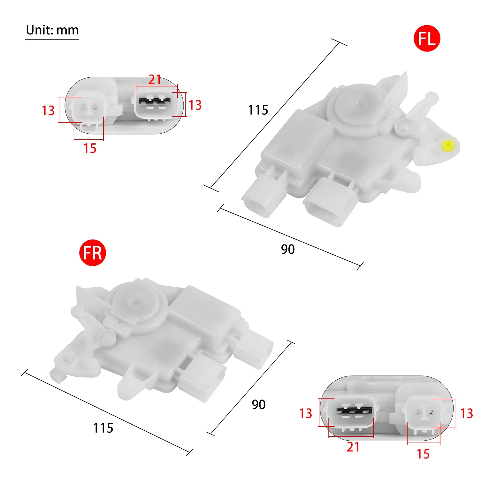 1 Pair Front Left &  Right Power Door Lock Actuator for Honda Accord Acura TL TSX Ridgeline 72155-SDA-A01 72115-SDA-A01