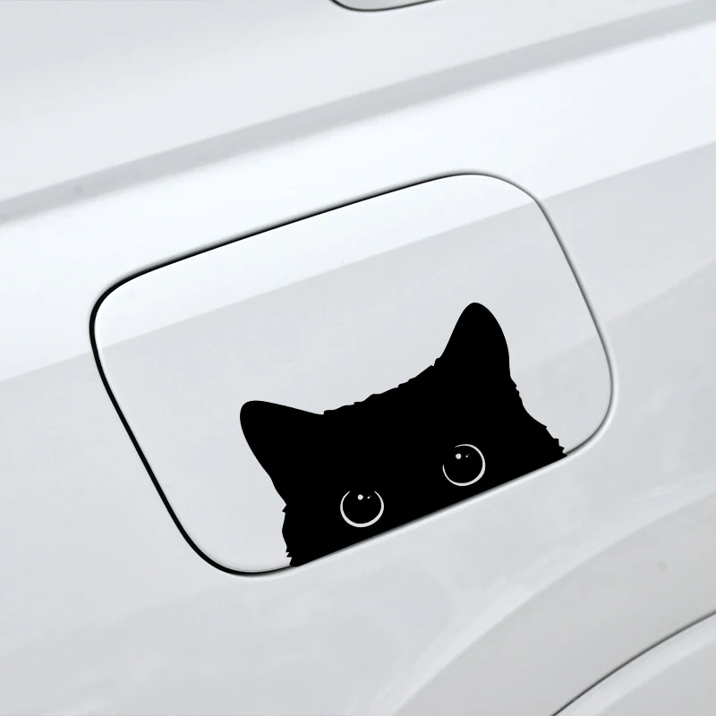 1 piece Hot  Car Sticker Accessories Poor Cat Is Stealing with Big Eyes Watch Vinyl Car Styling Cover Waterproof  PVC