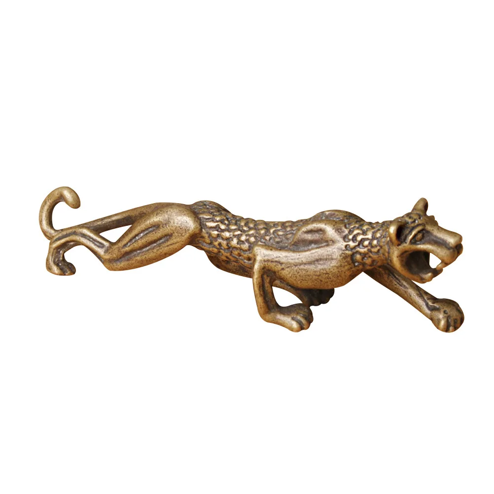 

Brass Cheetah Decor Vivid Retro Desktop Ornament for Study Room Fine Craftsmanship Wear Resistant Smooth Surface Tabletop