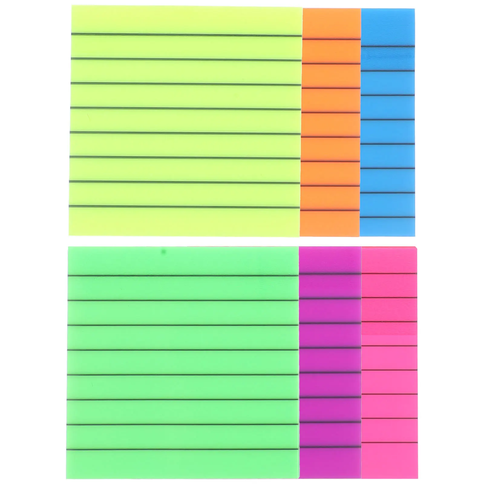 

6Pcs Transparent Sticky Memo Pads Colorful Tearable Note Papers Office School Multi-Function Practical Memo Papers