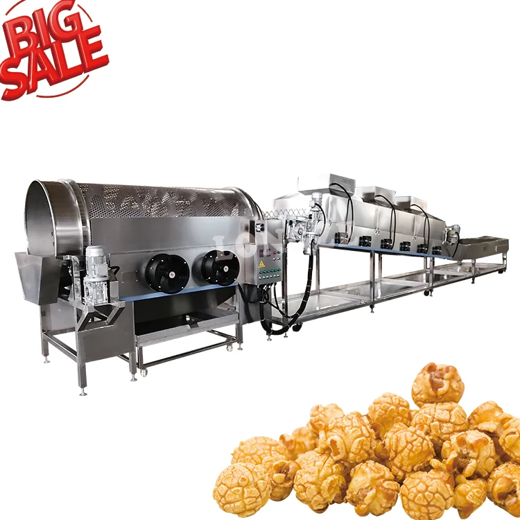 Best Rated Industrial Commercial Automatic Gas Electric Heating Type Sweet Caramel Mushroom Popcorn Making Kettle Machine