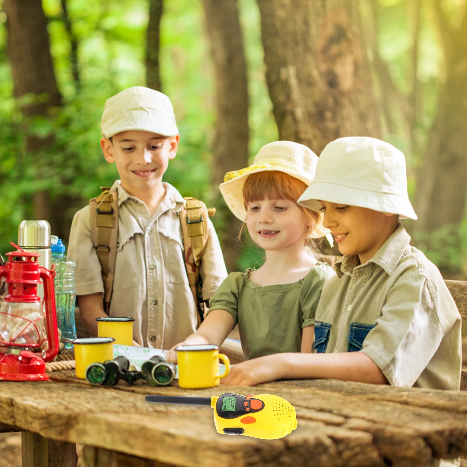 2Pcs Kids Walkie Cartoon Inter-Phone Parent-Child Interactive Outdoor Communication Wireless Handheld Kid Walkie-