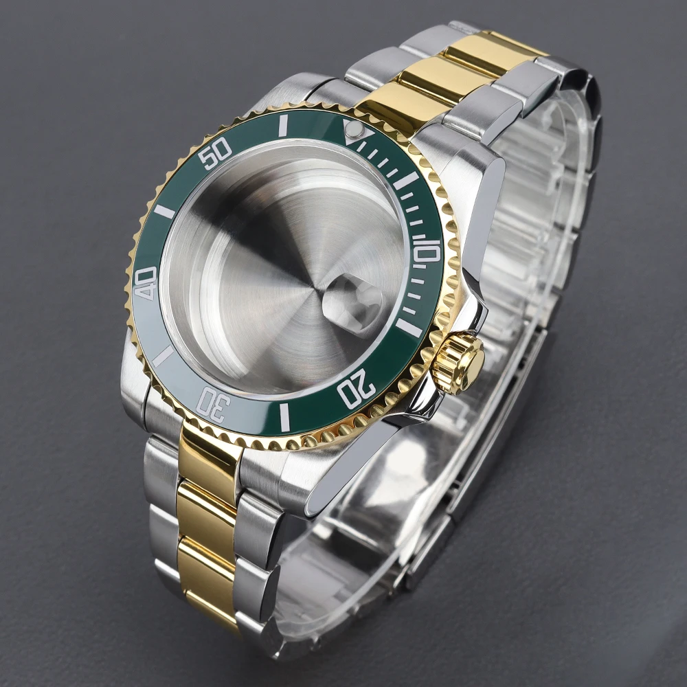 

Корпус для часов 40 мм, люкс-качество, из нержавеющей стали, для NH35 GMT, NH34, NH36, ETA 2824, Miyota 8215, зеленый SUB, с наклонным безелем, мод-аксессуары.