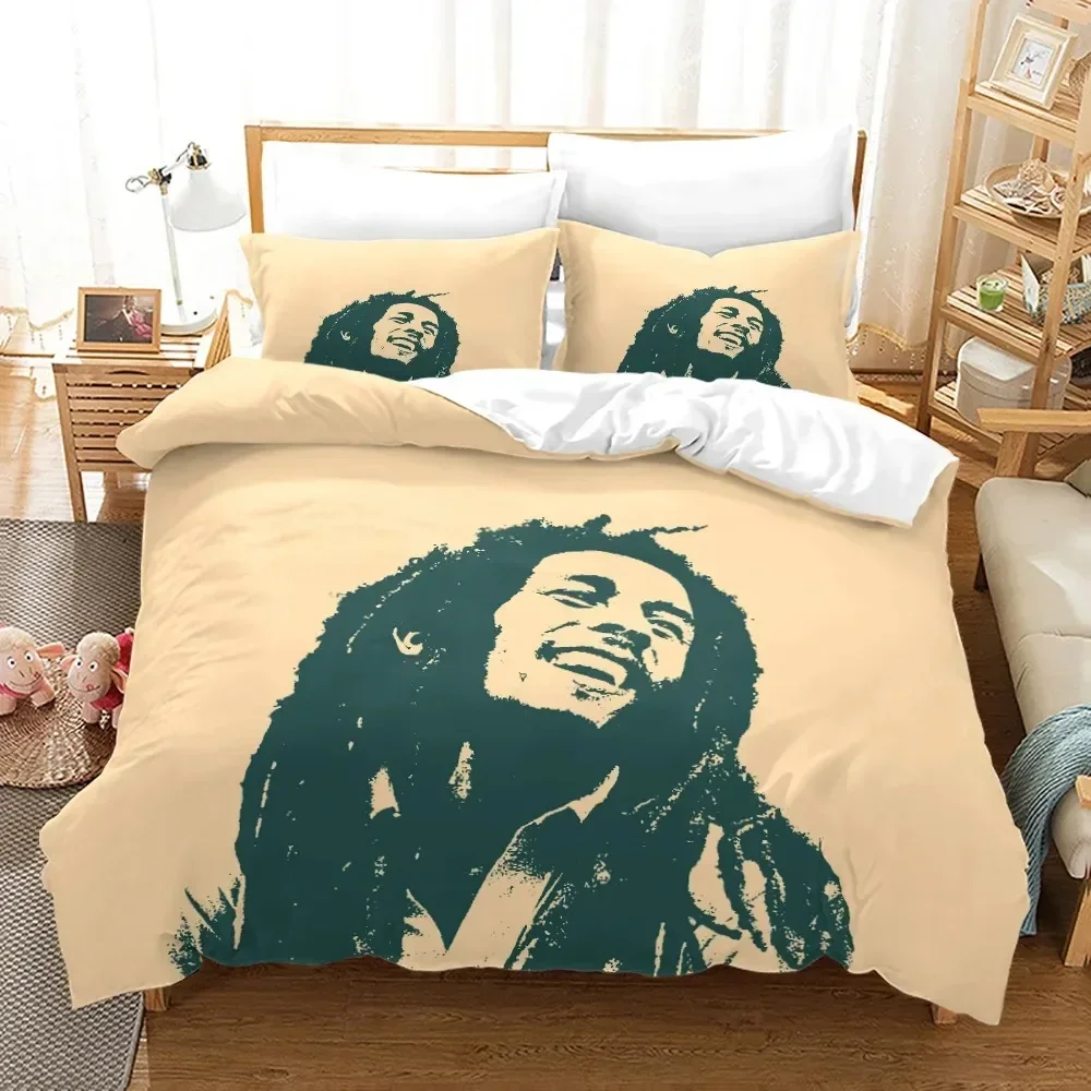 Penutup Selimut Set Tempat Tidur Bob Marley Penutup Selimut Tempat Tidur Kustom Untuk Anak-anak Laki-laki Dewasa Dekorasi