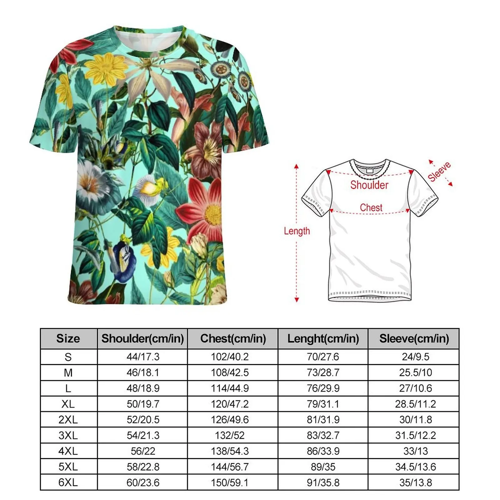 Colorful Tropical Floral T-Shirt Couple Botanical Garden Kawaii T-Shirts Original Popular Tees Short Sleeve Oversize Clothes