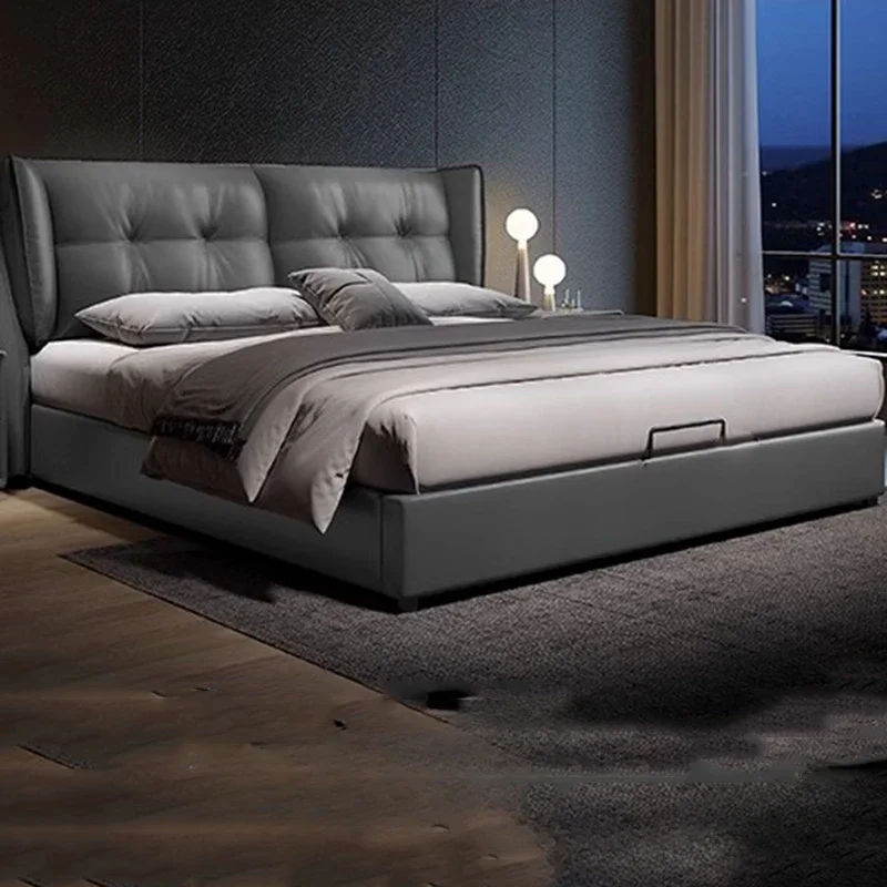 Nordic Elegant Luxury Double Bed Wood Frame High End Modern Double Bed Girl Simple Sleeping Cama Matrimonio Bedroom Furniture
