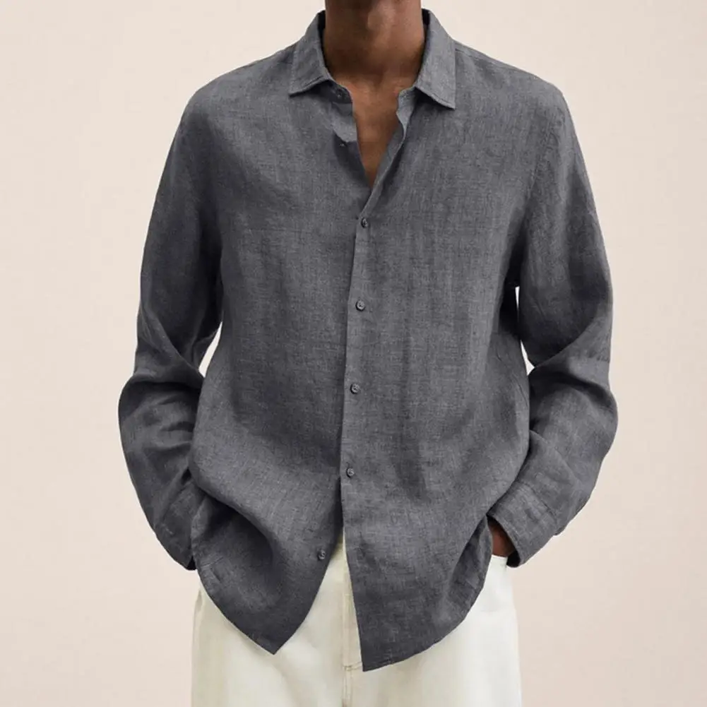 Super Soft Stylish Men Shirt Blouse Casual Chemise Streetwear Men Blouse Washable Male Clothing