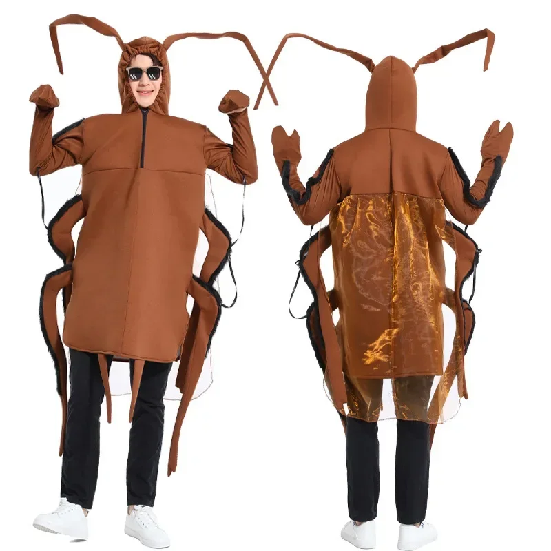 

New Halloween Cosplay Comedy Costumes for Adults and Children's Parties Cockroach Jumpsuit