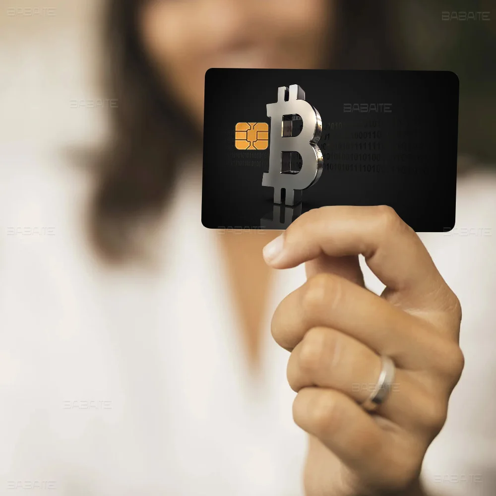 B-Bitcoin Fashion Matte Gold Silver Black Matte Film Skin Sticker Tape For Bank Credit Debit Card