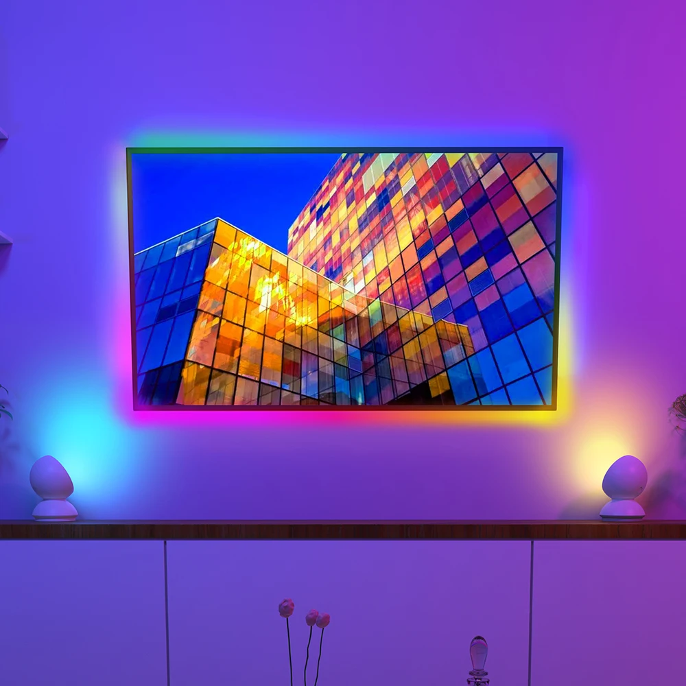 Smart RGB Music Sync Ambient Lamp Magnetic Charging Portable LED Atmosphere Light Sunset TUYA Smart Life Alexa Google Assistant