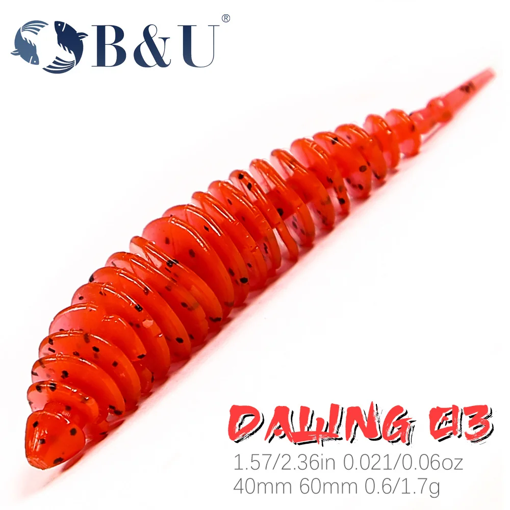 

B&U 40mm 60mm Soft Fishing Lure Shad Silicone Baits Worm Wobblers Artificial Leurre Souple for Pike Swimbait