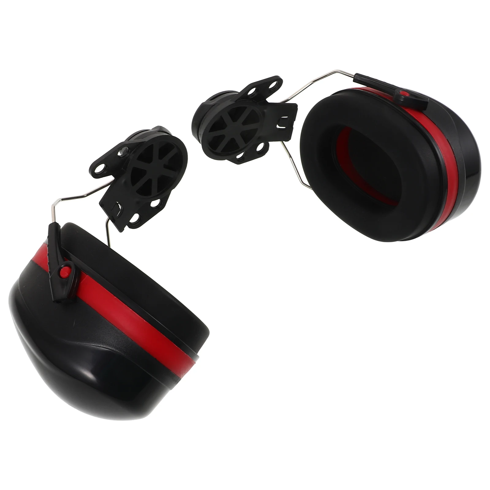 1 Pair Black Red Soundproof Earmuffs Noise Reduction Ear Protectors High Density Sponge Padded Comfortable Hearing Protection