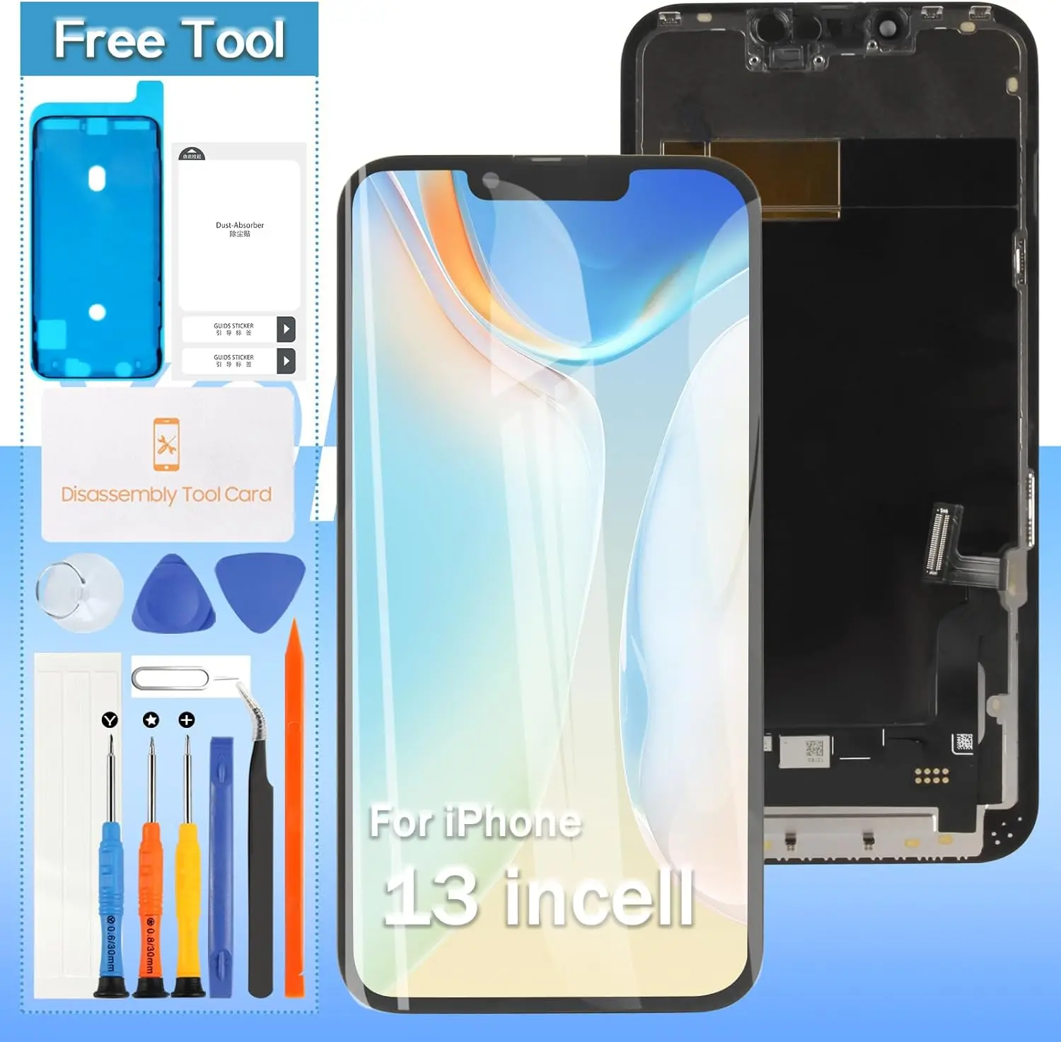 

Замена экрана для iPhone 13 A2482, A2631, A2634, A2635, A2633 6.1' 3D (Incell) LCD сенсорный дисплей