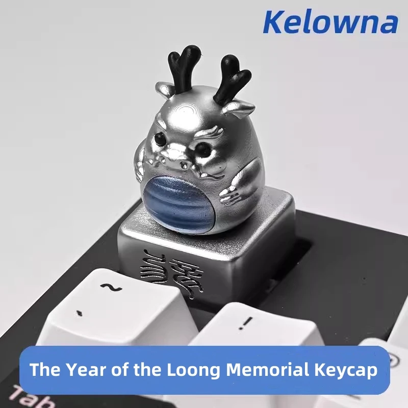 1 Piece Kelowna 2024 The Year Of The Loong Personalized Keycap 3D Relief Resin Painted Key Cap For MX Switch Mechanical Keyboard