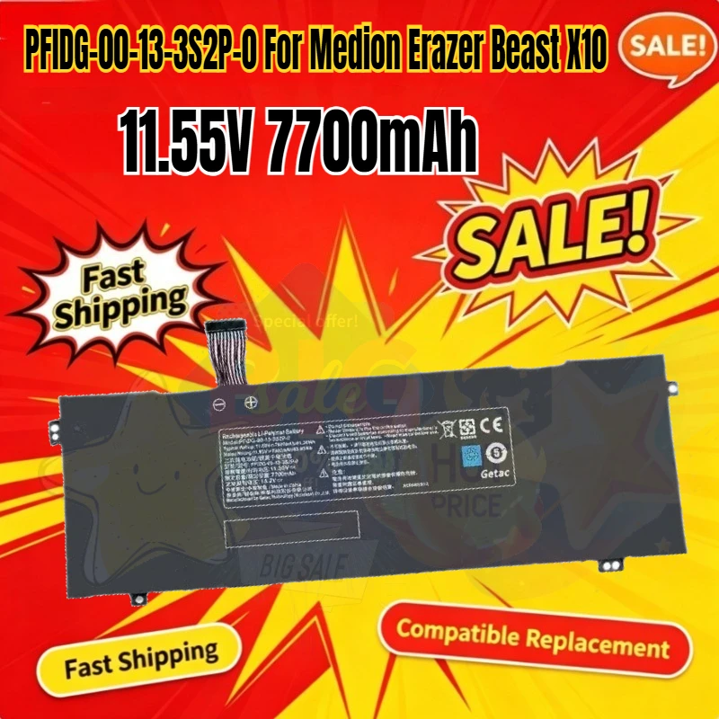 11.55V 7700mAh PFIDG-00-13-3S2P-0 Laptop Battery For Medion Erazer Beast X10 For Getac Rugged For Schenker VIA 15 For Umi Air2