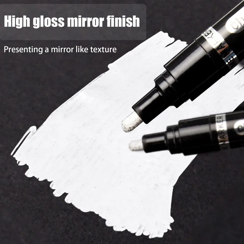 الكروم مرآة ماركر أقلام ، الفضة ماركر ، السائل القلم للبطاقات ، الملصقات ، أكواب ، السيراميك ، الزجاج ، لامع ، الحرفية الطلاء القلم ، 0.7 مللي متر ، 1 مللي متر ، 3 مللي متر