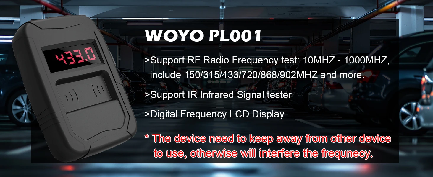WOYO Radio Frequency Tester Remote Control Diagnosis Tool All Types of (IR) Infra Red (RF) Radio 10-1000MHZ Frequency Tester