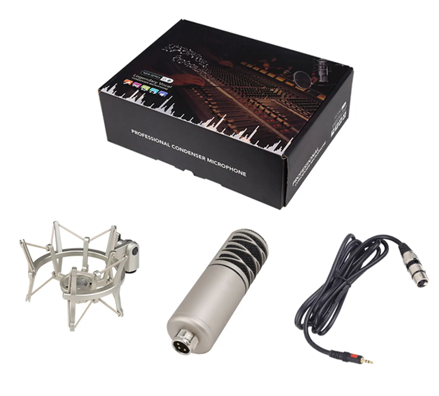 GAM-AT808 ميكروفون مكثف كبير الحجاب الحاجز لتسجيل معدات الكاريوكي للكمبيوتر ميكروفون مباشر