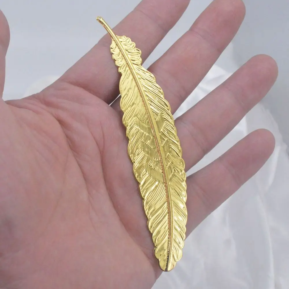 Metal Feather Bookmark Ins DIY Handmade Bookmark Creative Retro Feather Pendants Bookmark Photography Tools