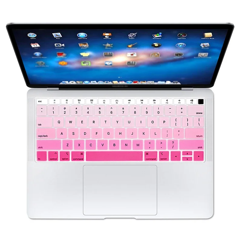 US Version Waterproof Silicone English Rainbow Laptop Keyboard Cover for MacBook Newest Air 13