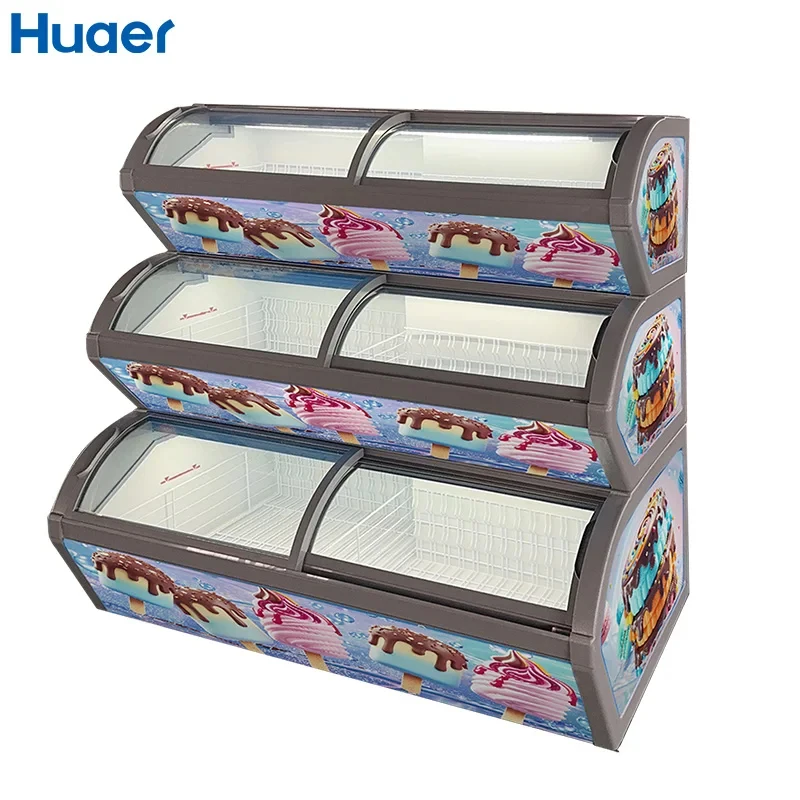 custom.Convenience Store Combined Popsicle Top Display Cabinet Hard Serve Freezer