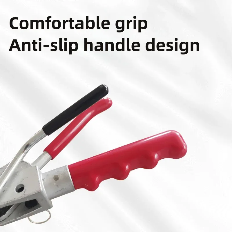 Stainless Steel Cable Tie Gun Fasten Tool for Crop Width 25mm Thickness 1.2mm Tighten Hand Tool Cutting Tension Multi-Purpose