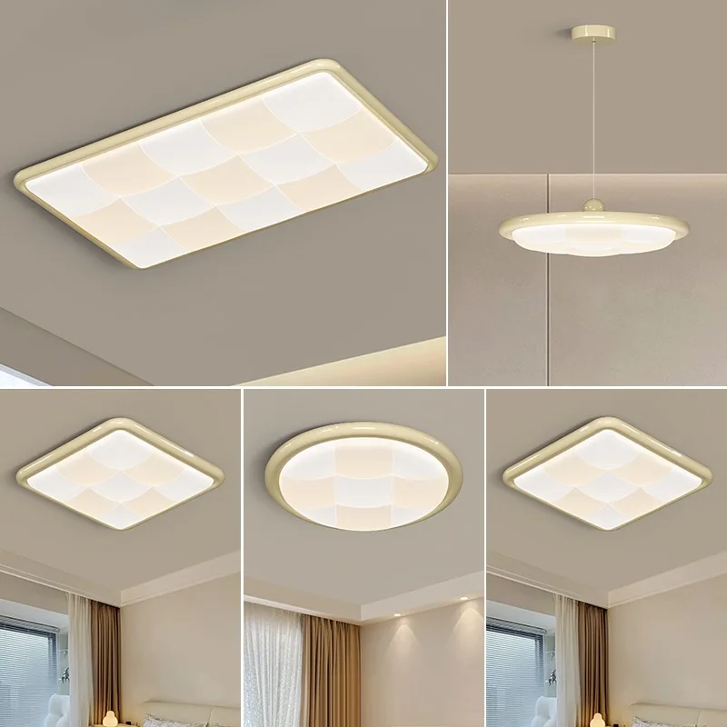 2024 Modern Led Living Room Ceiling Lamps Simple Cream Style Ceiling Lights Atmospheric Home Indoor Lighting Whole House Fixture