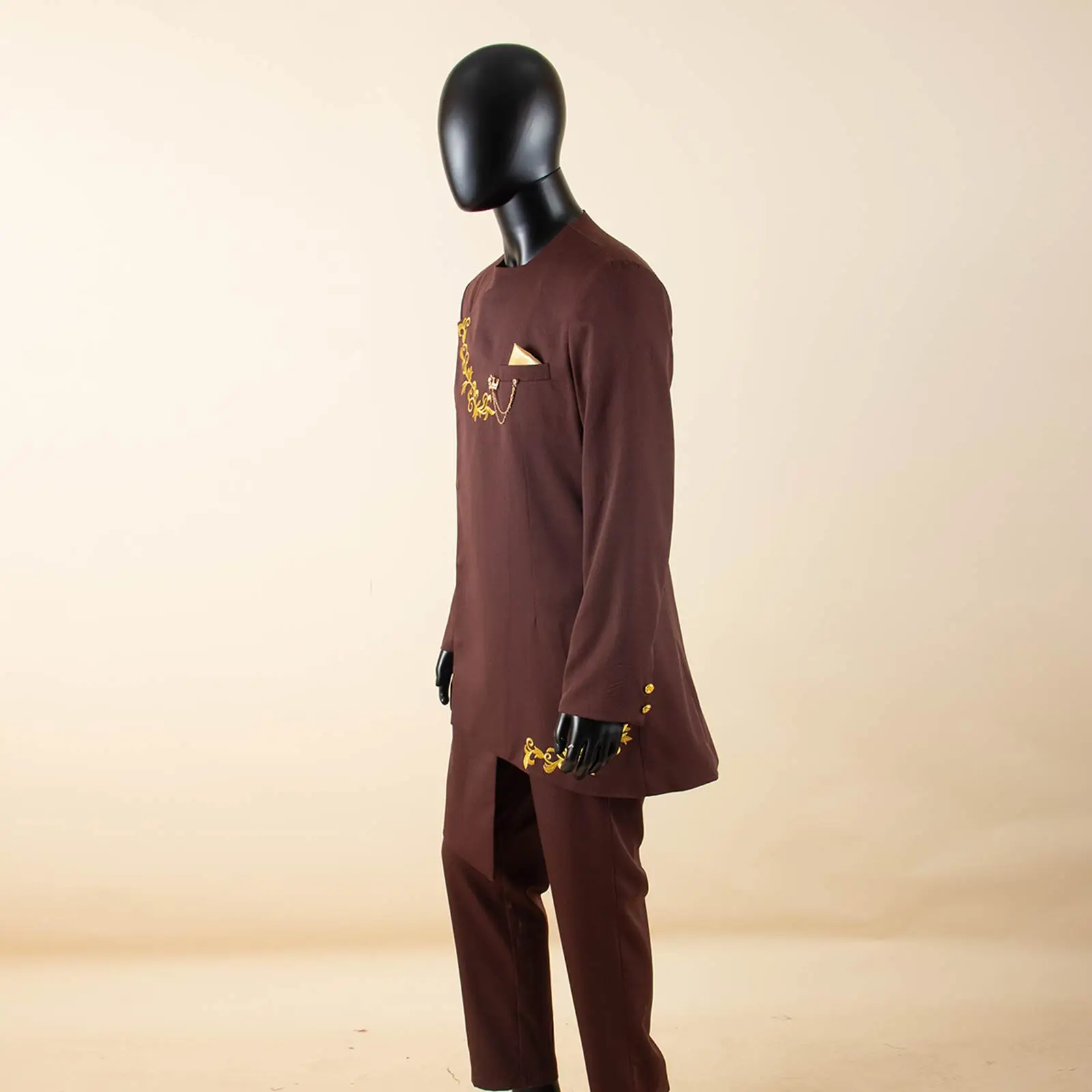 African Suit for Men Slim Fit Embroidery Blazer Pants Hats 2 Piece Set Dashiki Outfits Bussiness Suit Wedding Jacket 2416057