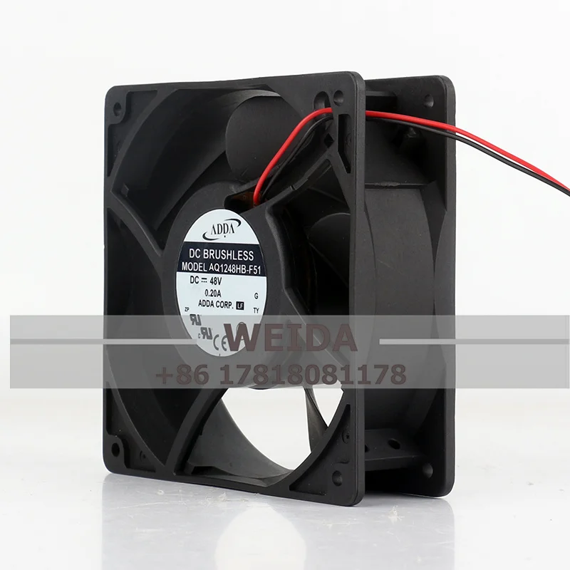 

Охлаждающий вентилятор AQ1248HB-F51 Новый оригинальный ADDA 12038 DC48V IP55 Водонепроницаемый вентилятор для шкафа увлажнителя 120x120x38 мм