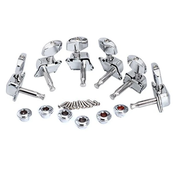 

6pcs 3L3R Semiclosed Tuning Pegs Machine Heads Silver Acoustic Guitar String Adjustment Music Practice Performance Guitarists