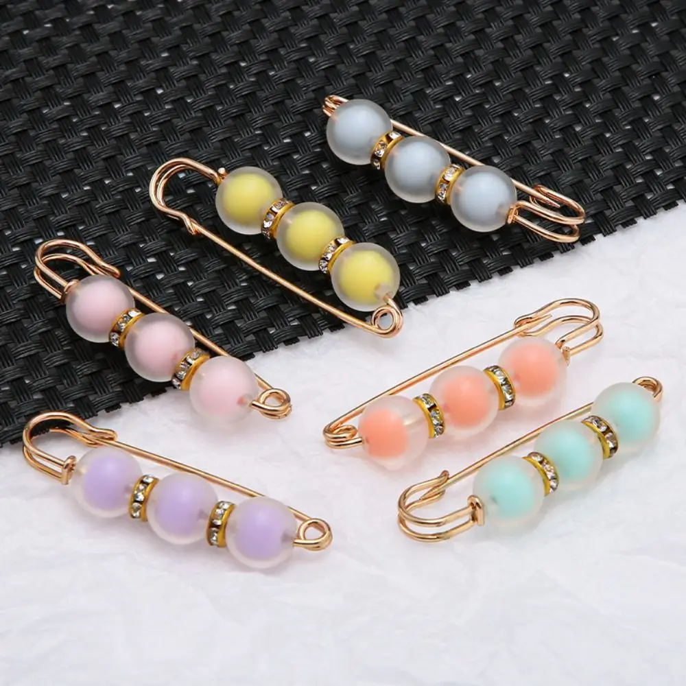 Trendy Acrylic Detachable Metal Pins Geometric U-Shape Sewing-Free Buckles for Jeans Korean Style Brooch Scarf Buckle Office