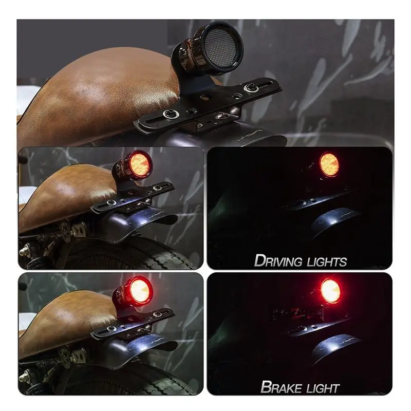 Stablize 1 Piece Motorcycle Retro LED Tail Brake Stop Light Lamp License Plate Light Replacement Parts Accessories B