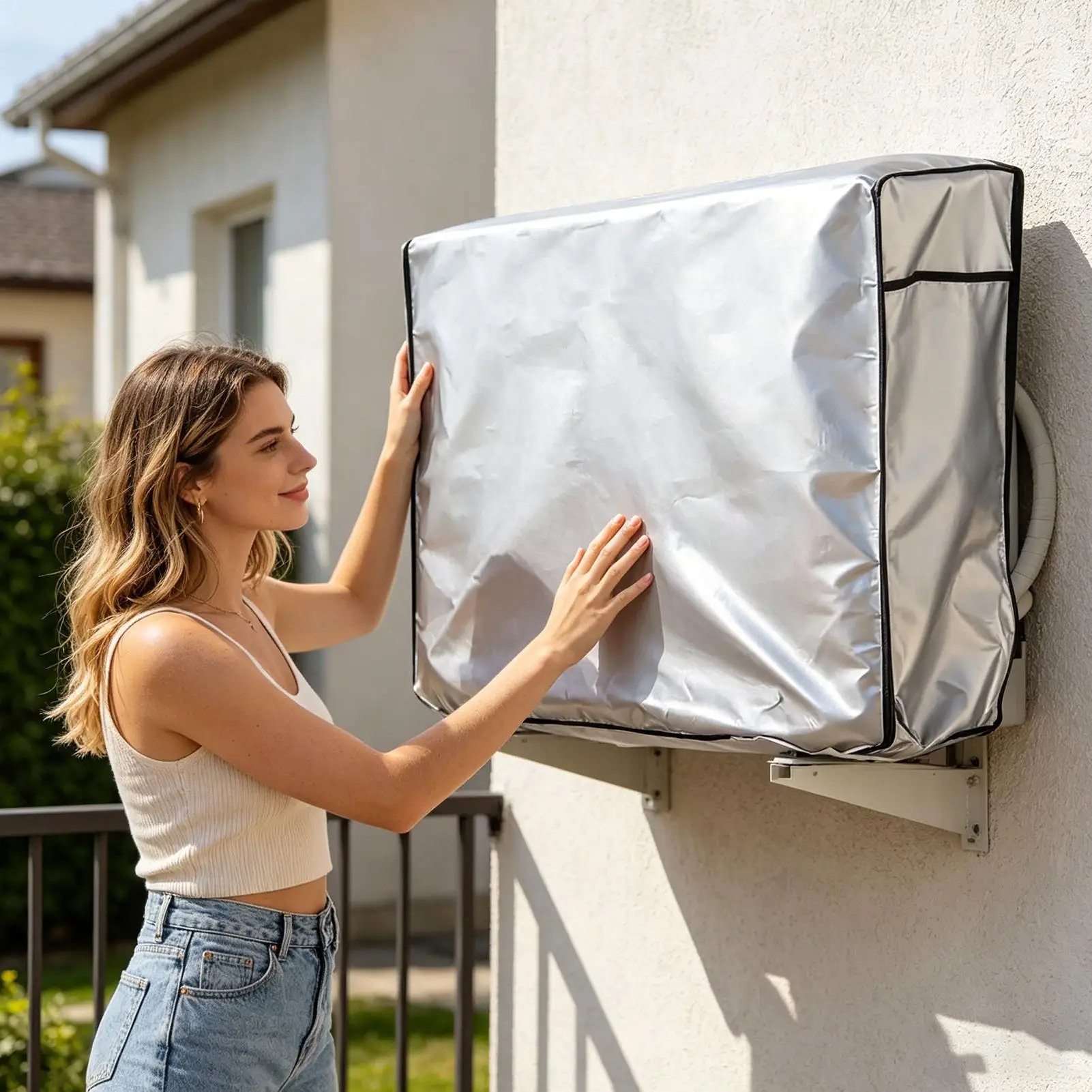 

Водонепроницаемый чехол для уличного кондиционера, защита от пыли, снега и дождя, универсальный чехол для внешнего блока кондиционера