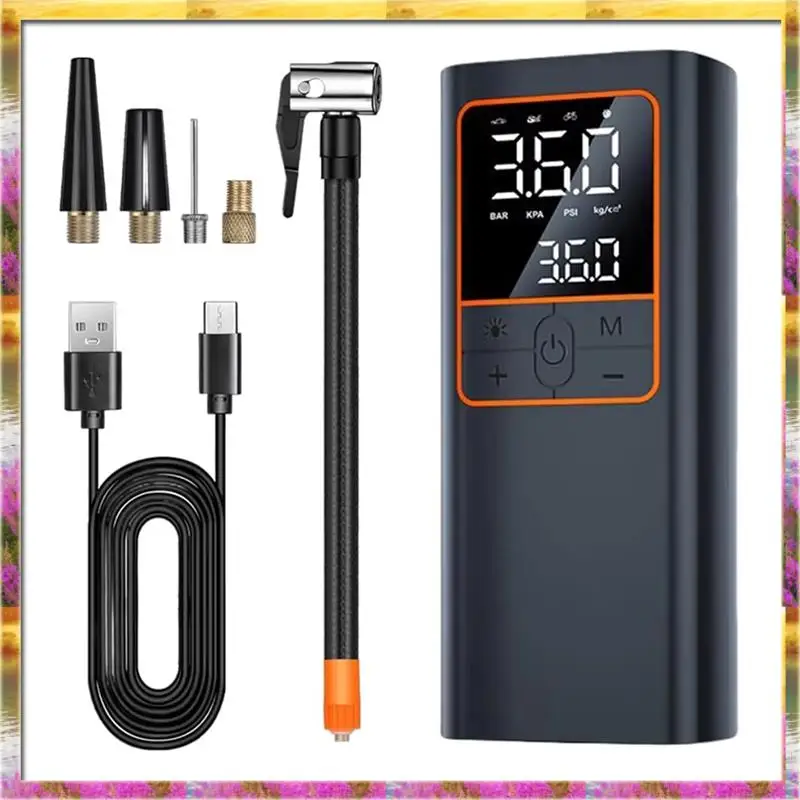 

ABSU For Car/Motorcycle/E-Bike/Ball With Accurate Dual LCD Display&LED Light Rechargeable Air Pump