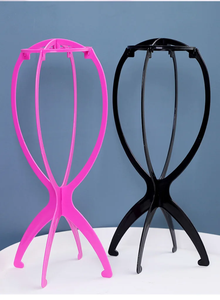 A Plastic Wig Stand Barber Shop Wig Support Placement Rack Wig Accessories Care Special Rack Foldableable Bracket
