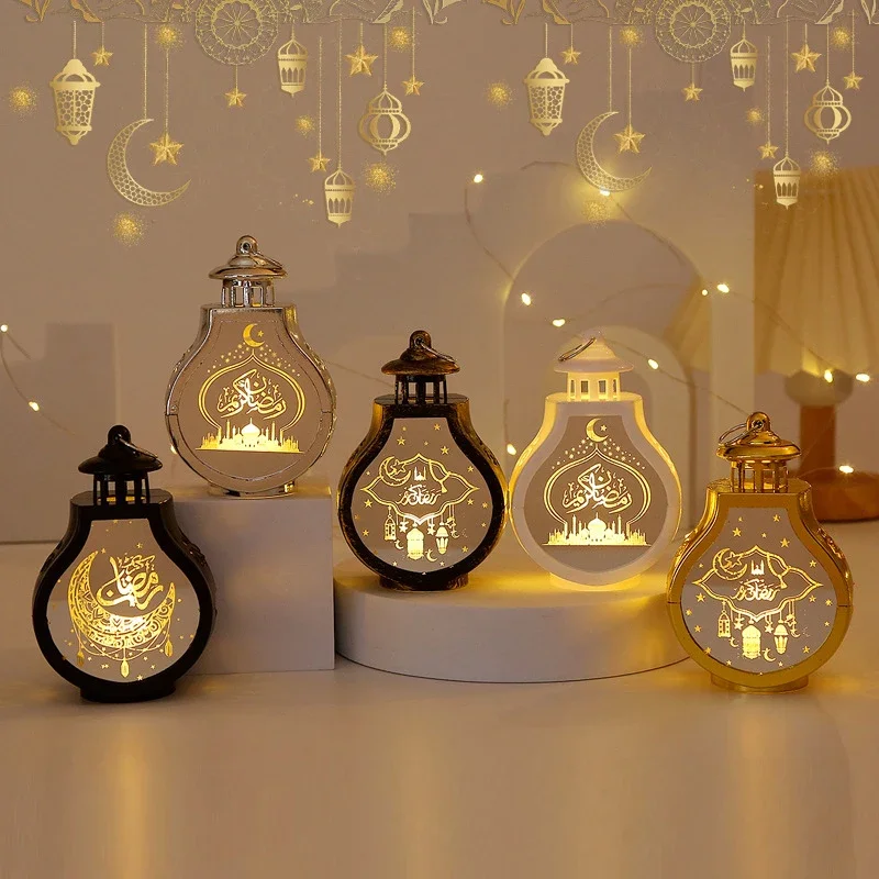 라마단 카림 Led 랜턴 라이트 Eid 무바라크 장식품 장식 홈 2024 이슬람 무슬림 파티 용품 Eid Al-Fitr 선물