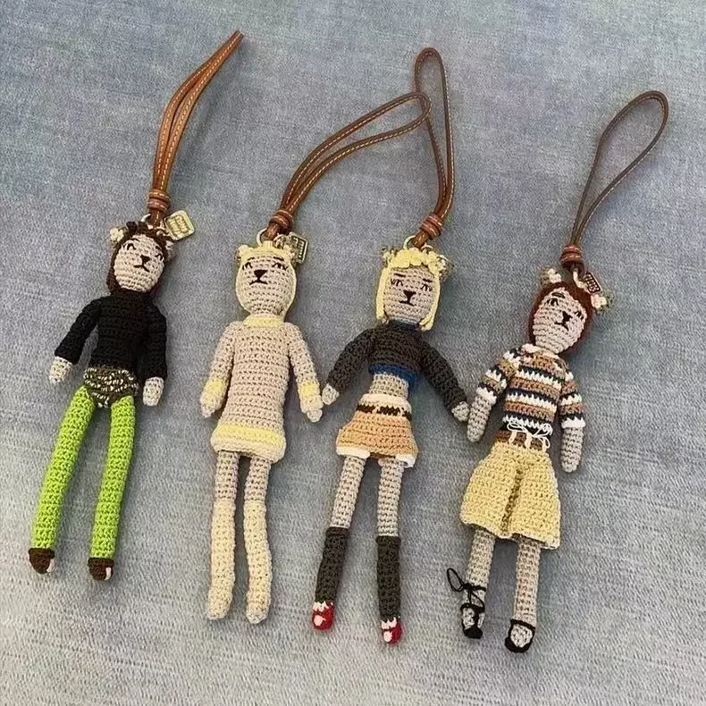 

2025 trendy miu series knitted doll pendant keychain bag hanging potato charm cute popular home decoration