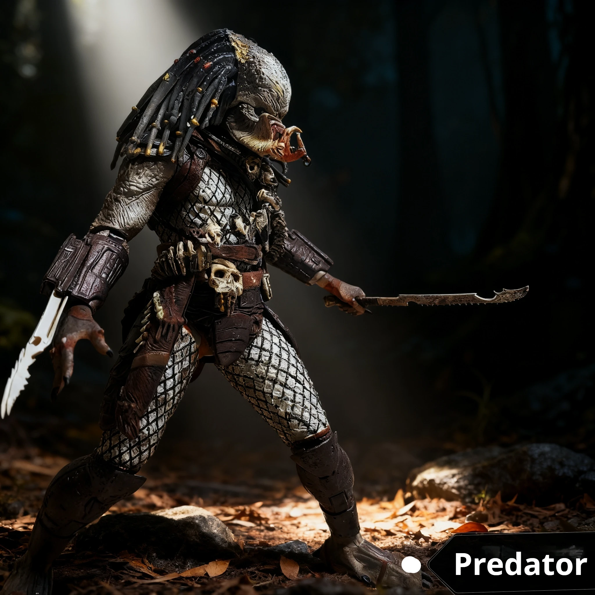 Predator selva caçador série figura de ação clássico grayback com alienígenas do cão modelo colecionável brinquedo presente para fãs presente de natal