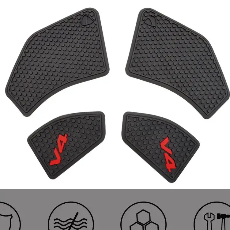 For Ducati treet Fighter V4 Panigale Motorcycle Non-slip Side Fuel Tank Stickers Pad Rubber Sticker 2021 2020 2019 2018